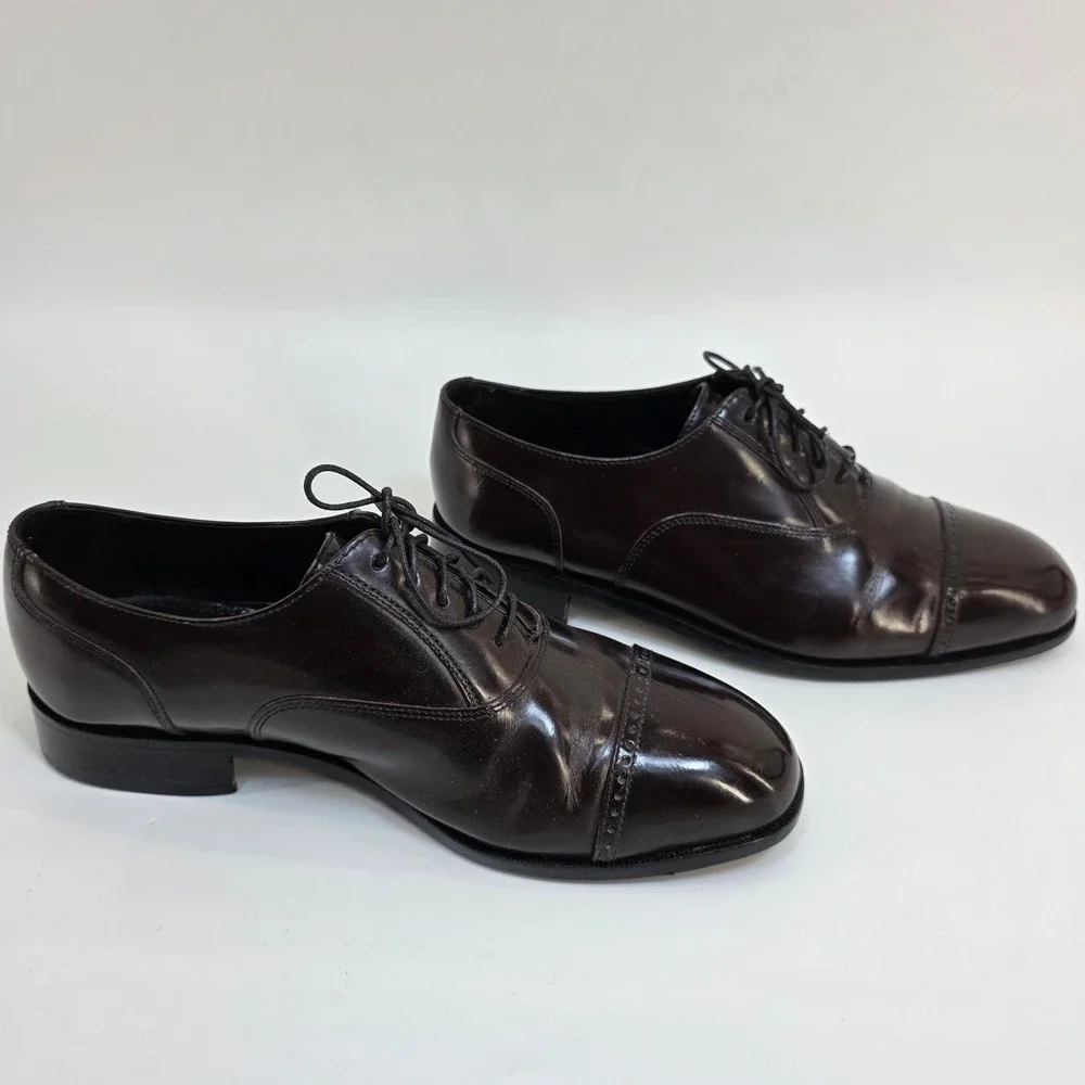 Florsheim Lexington‎ Burgundy Cap Toe Oxford Mens 9 3E Dress Shoes 17067-05